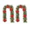 Glitzhome® 6ft. Pre-Lit Pine, Red Poinsettia & Berries Christmas Garlands with Timers, 2ct.